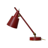 Stilux Milano Table Lamp 1950s Red Double Jointed Conical Shade