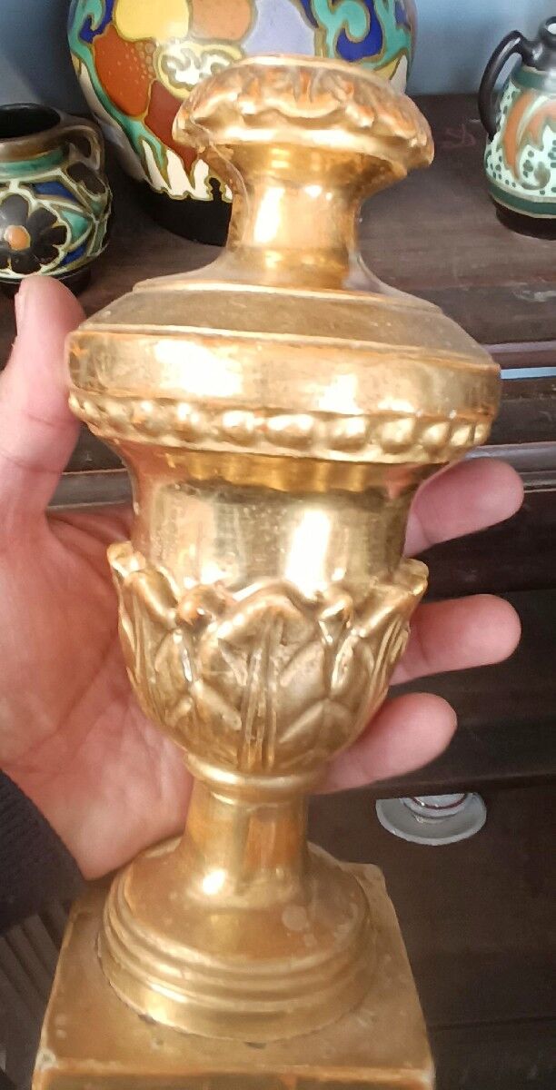 Paire de chandeliers anciens à support palme, Toscane, début du XIXe siècle