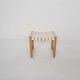 Scandinavian modern wooden stool with white bands, 1970's
