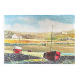 Painting red boats