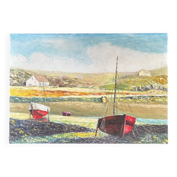 Tableau les bateaux rouges