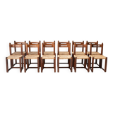 Set of 12 Brutalist Dining Chairs