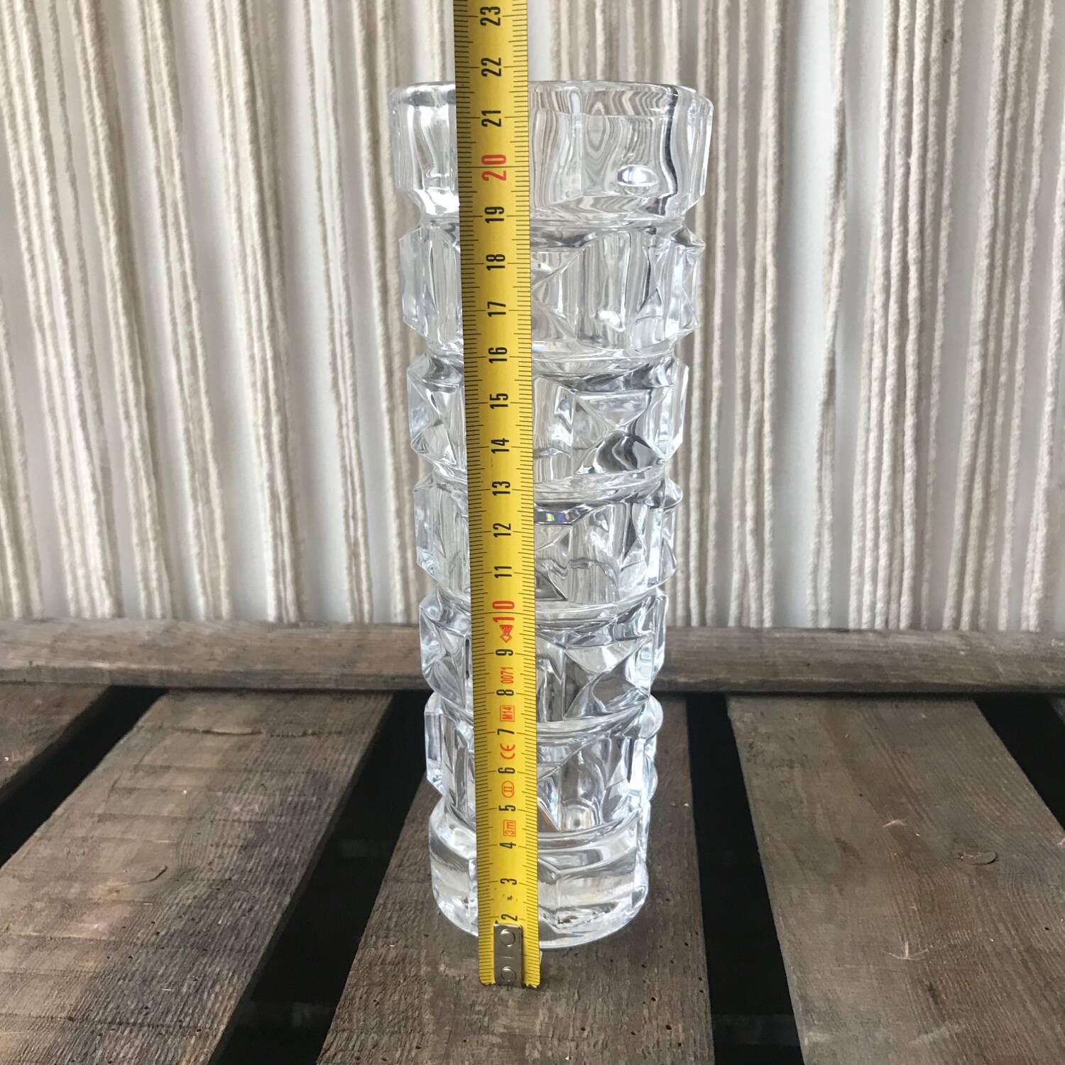 Pressed molded glass vase