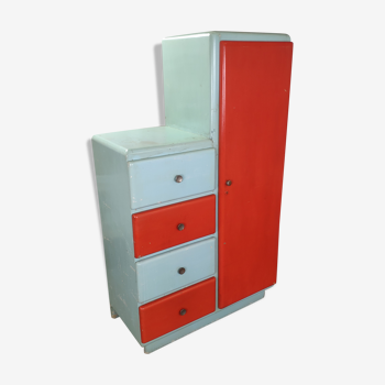 Colorful vintage asymmetrical cabinet