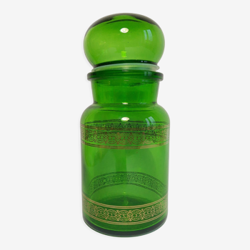 Vintage hermetic hermetic hermetic green apothecary jar