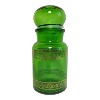 Vintage hermetic hermetic hermetic green apothecary jar
