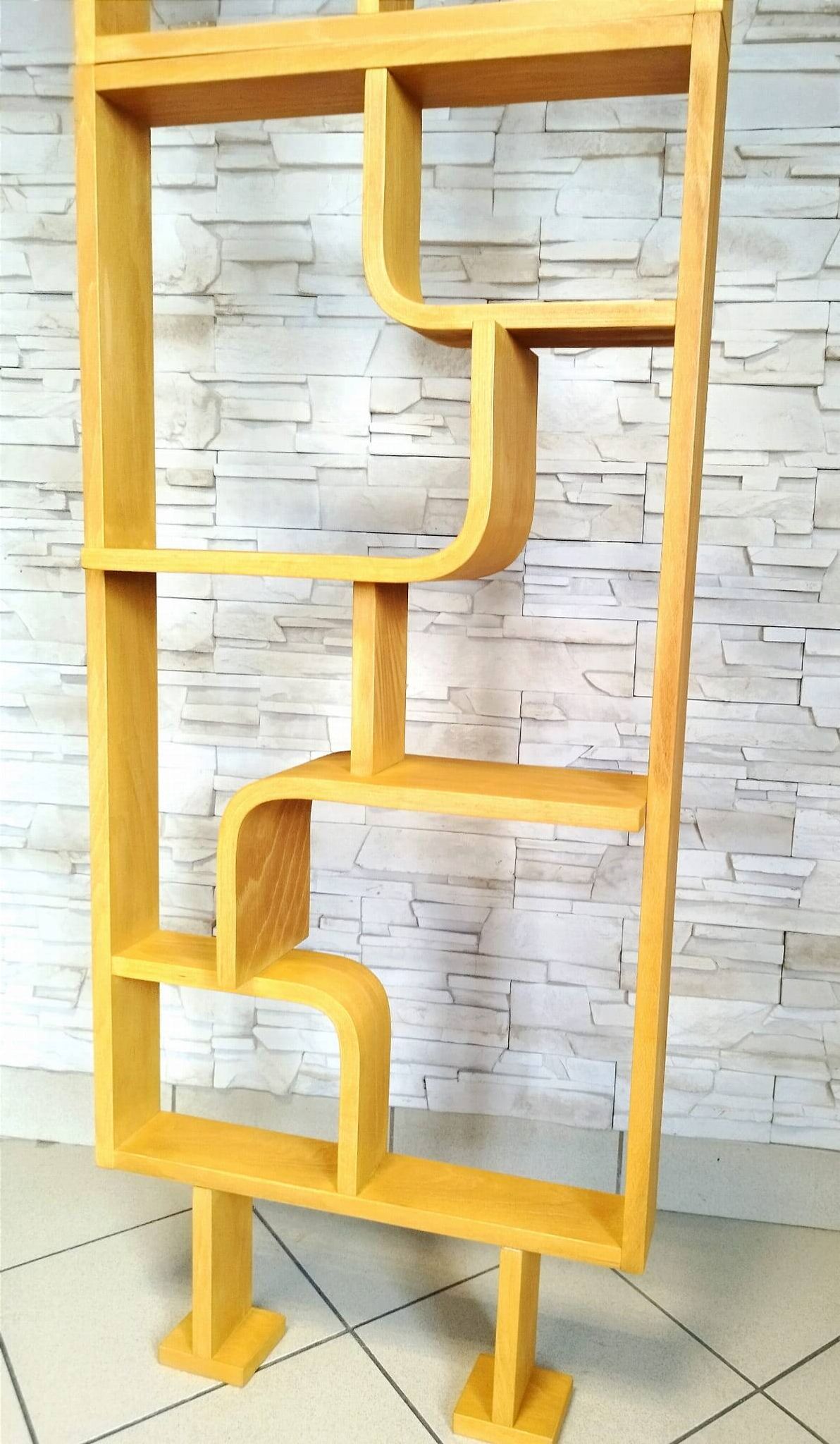 Bent plywood wall, bookcase, flowerbed, Volak by Holesov, 1960s Czechoslovakia