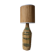 Lampe en verre et rotin tressé