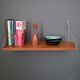 Teak and brass shelf, vintage scandinavian 1960s