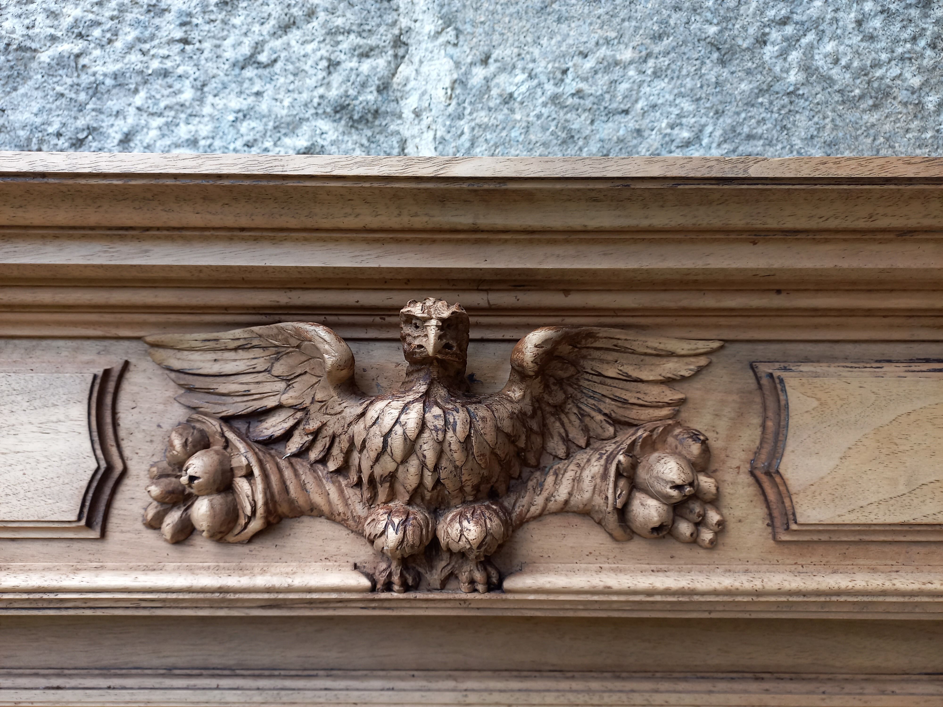 Carved wooden mirror, 168x112 cm