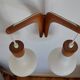 double teak wall lamp and Scandinavian suspended opalines