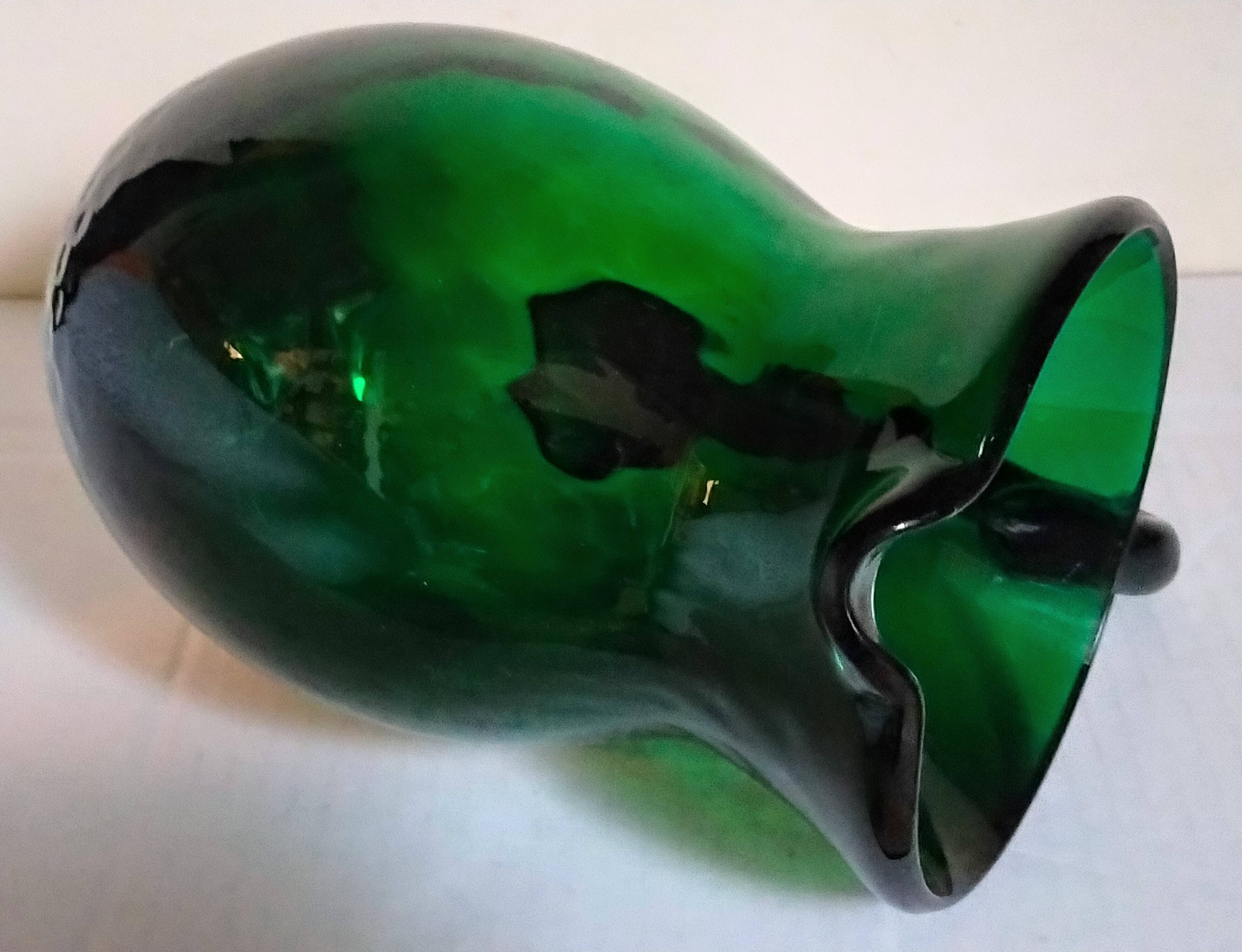 Vintage Empoli blown glass jug