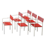 Set of 6 chairs mod. spaghetti giandomenico belotti for alias ​​80s vintage