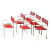 Set of 6 chairs mod. spaghetti giandomenico belotti for alias ​​80s vintage