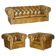 Vintage Chesterfield 3-piece leather lounge set