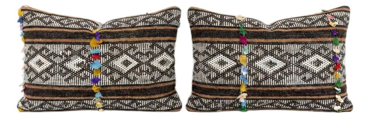 Set of 2 vintage kilim cushion covers 41x61 cm