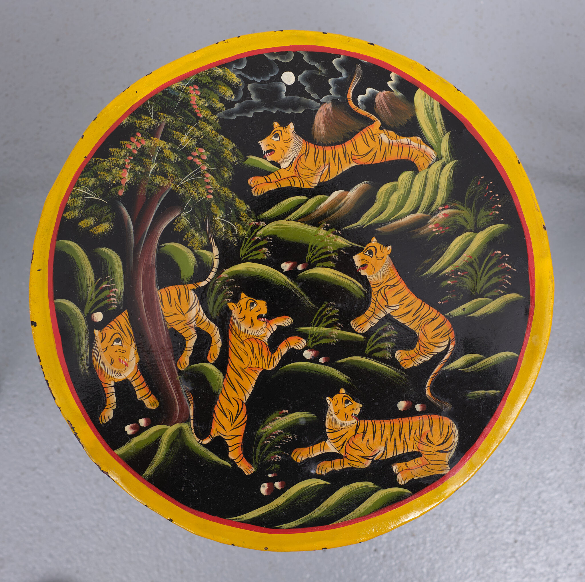 Metal hand painted children set India 1993