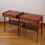 Pair of Scandinavian teak bedside tables, Carlström