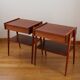 Pair of Scandinavian teak bedside tables, Carlström