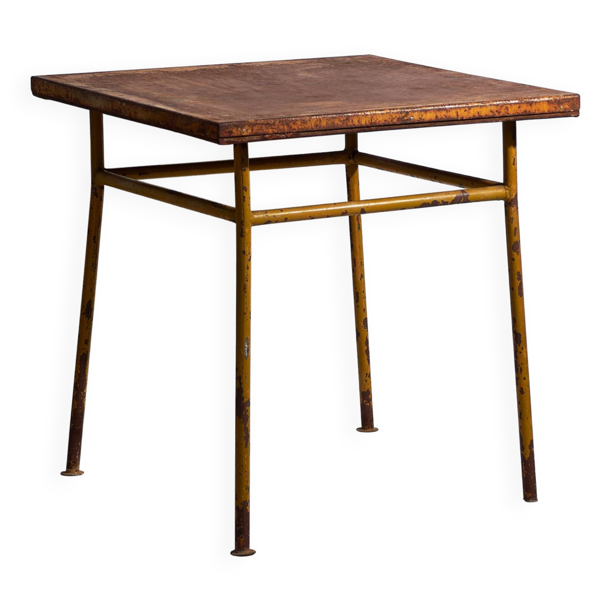 Antique ochre-colored outdoor table (c.1920)