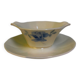 Sarreguemines earthenware gravy boat