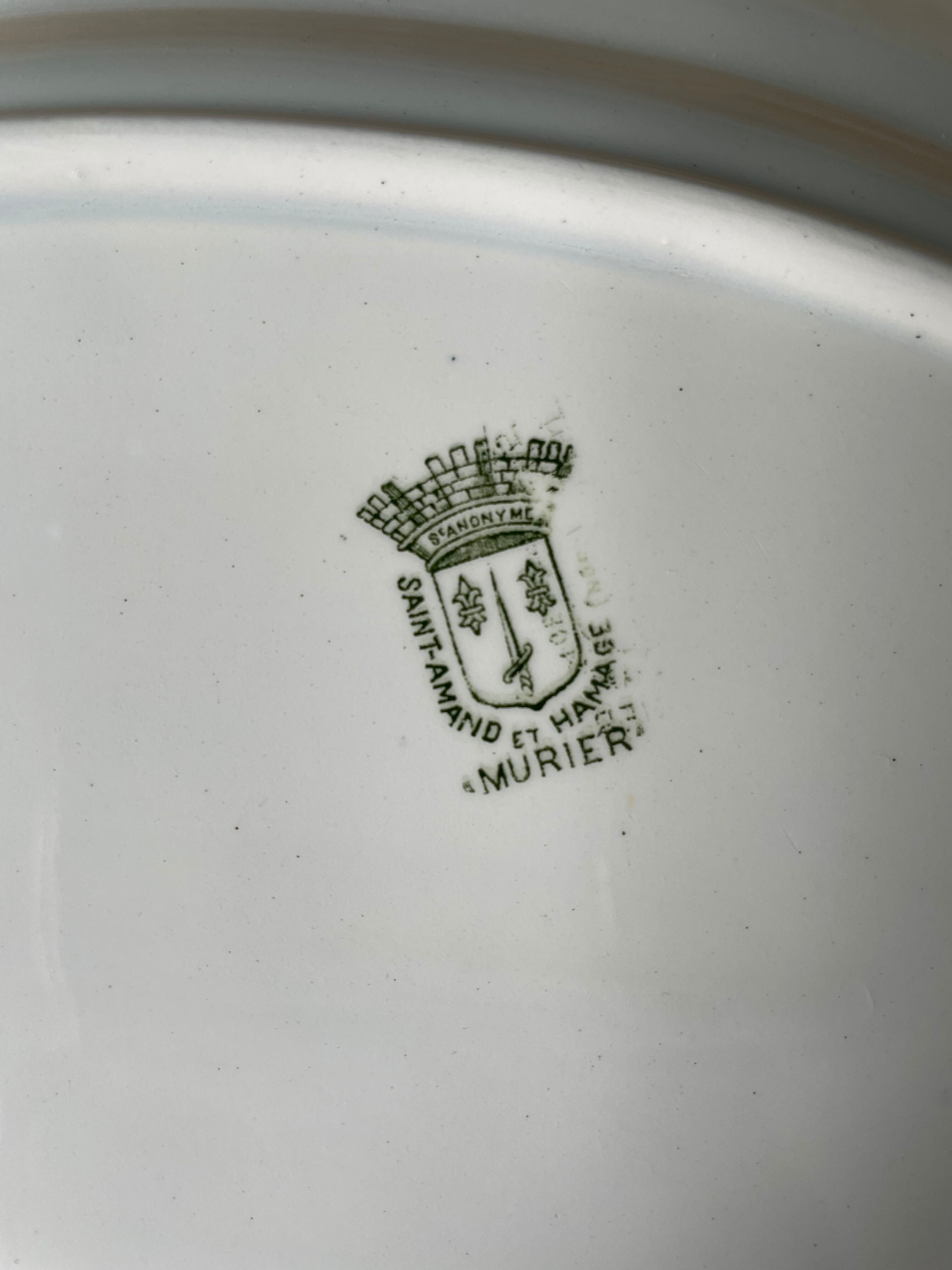 Set of two old dishes Terre de Fer St Amand & Hamage, "Mulberry" collection