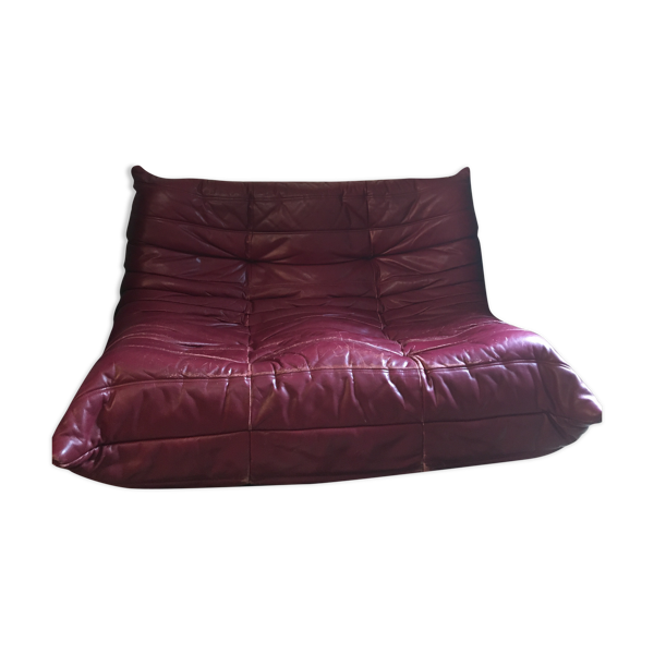 Canapé Togo par Michel Ducaroy pour Ligne Roset cuir bordeaux