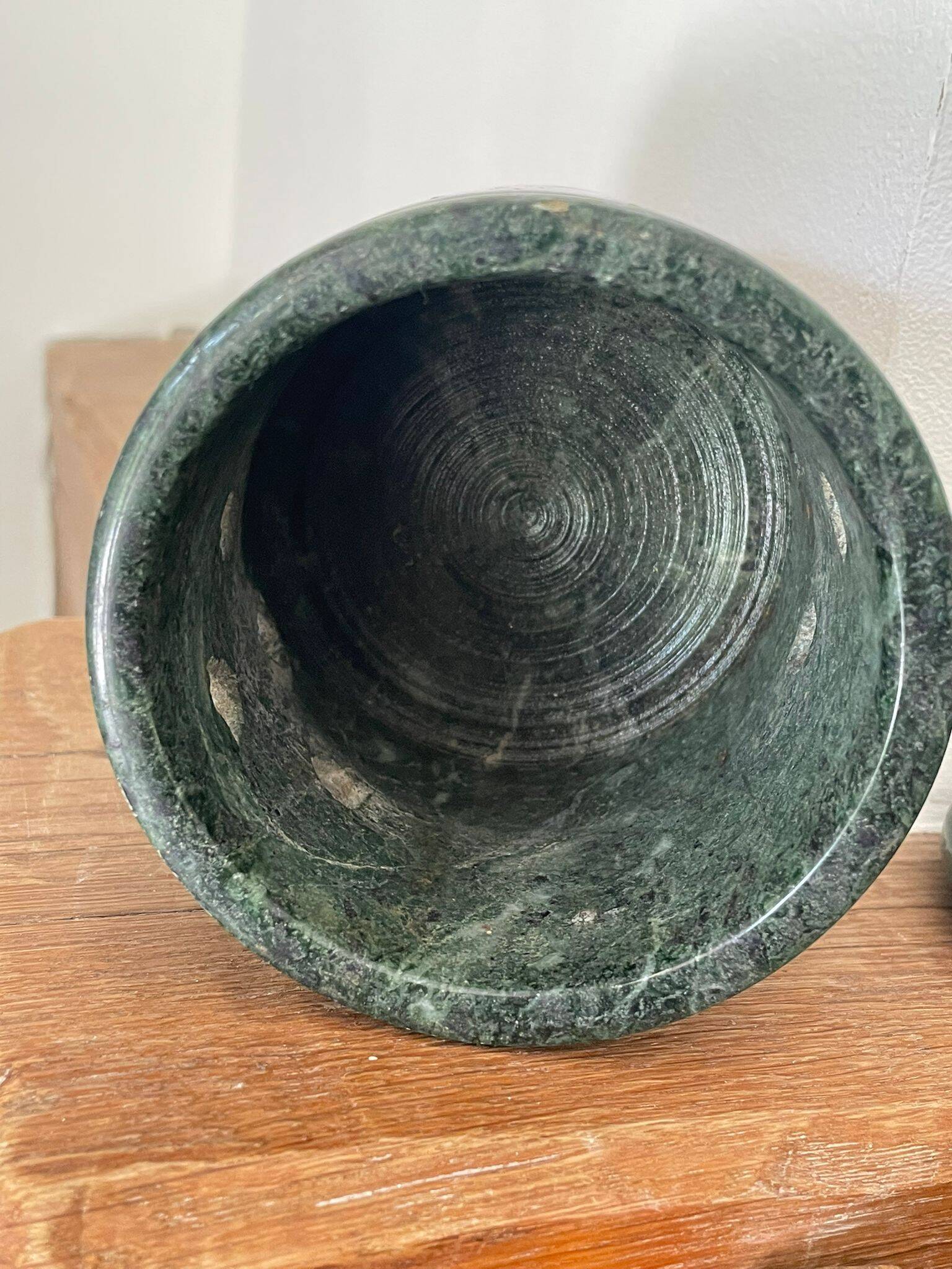Green marble pot