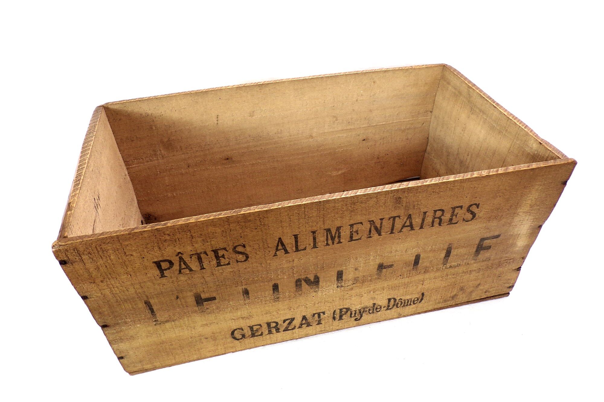 Old advertising wooden case