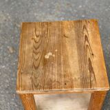 Vintage solid wood square farmhouse stool