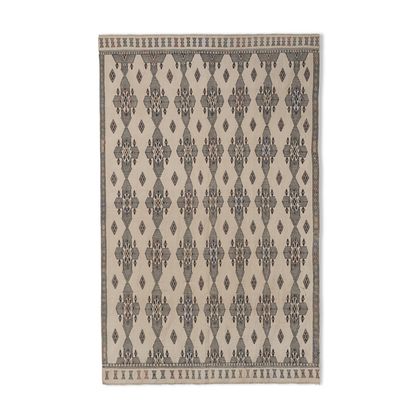 Handwoven Floral Pattern Needlepoint Kids Kilim Rug, Wall Hanging Decor