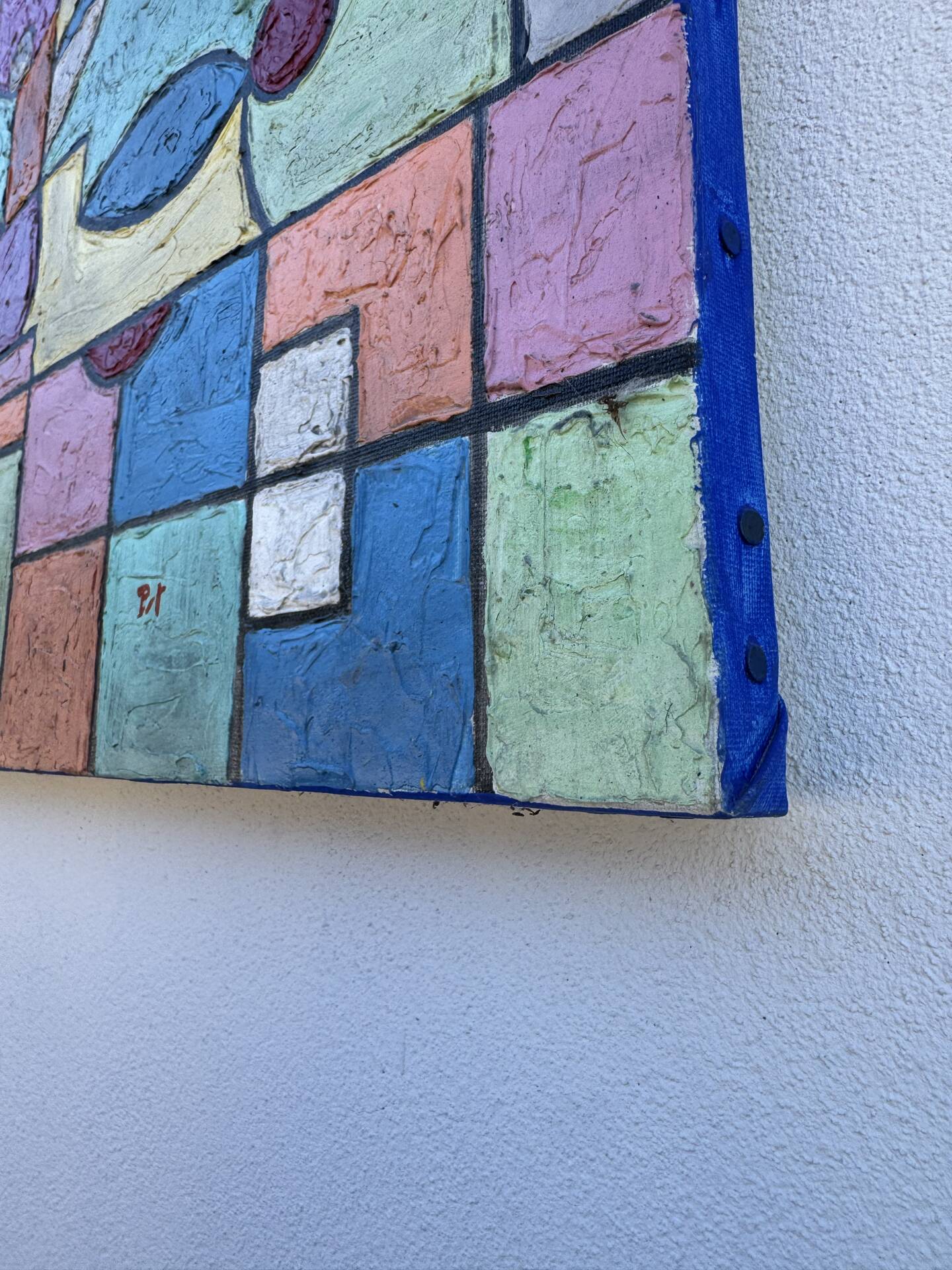 Abstract geometric coloured painting