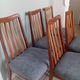 Lot of 6 Gplan teak wood armchairs vintage 1970s dining room scan.