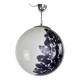 Grande lampe globe diamètre 45 cm Italie années 60 en verre blanc et violet.