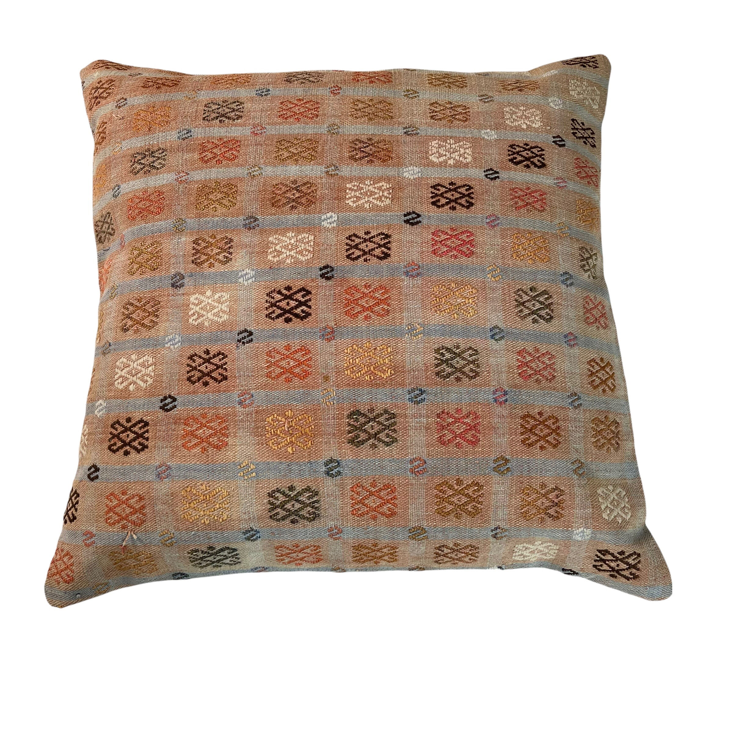 Vintage Turkish KIlim Cushion Cover, 60x60 cm
