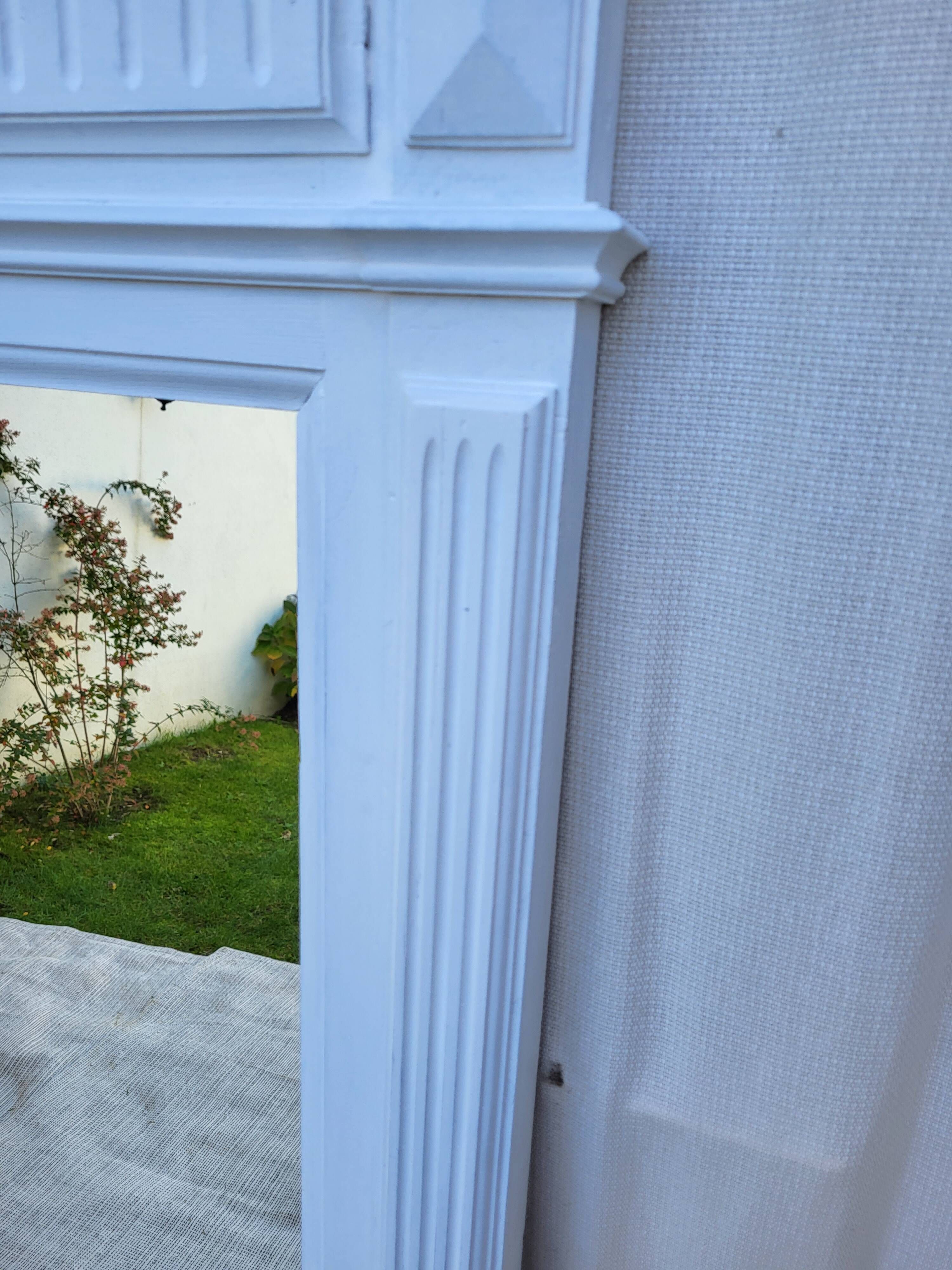 Old matt white mirror