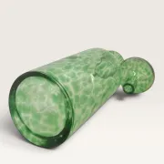 Grande carafe en verre soufflé moucheté vert avec bouchon boule
