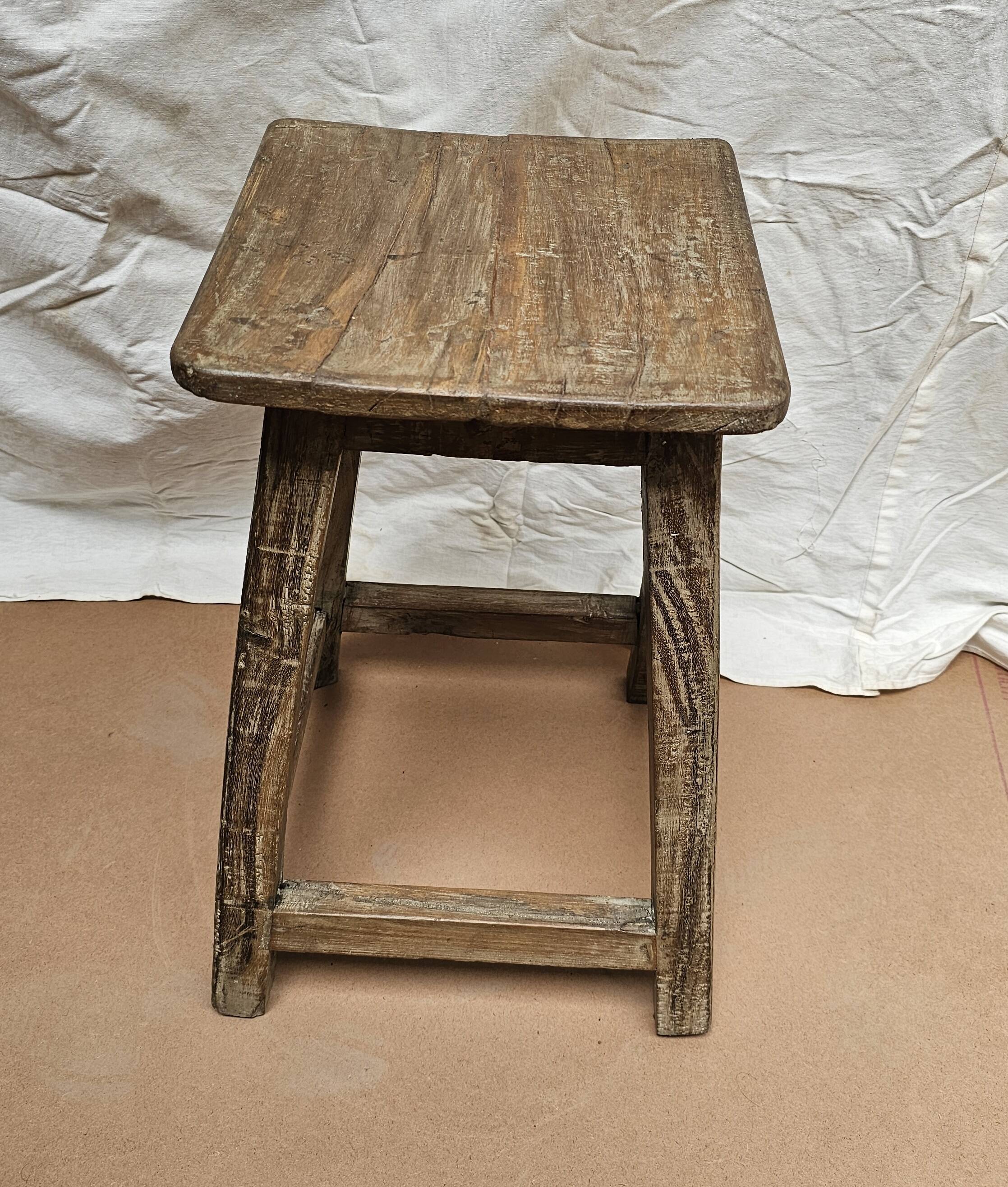 Burmese teak workshop stool