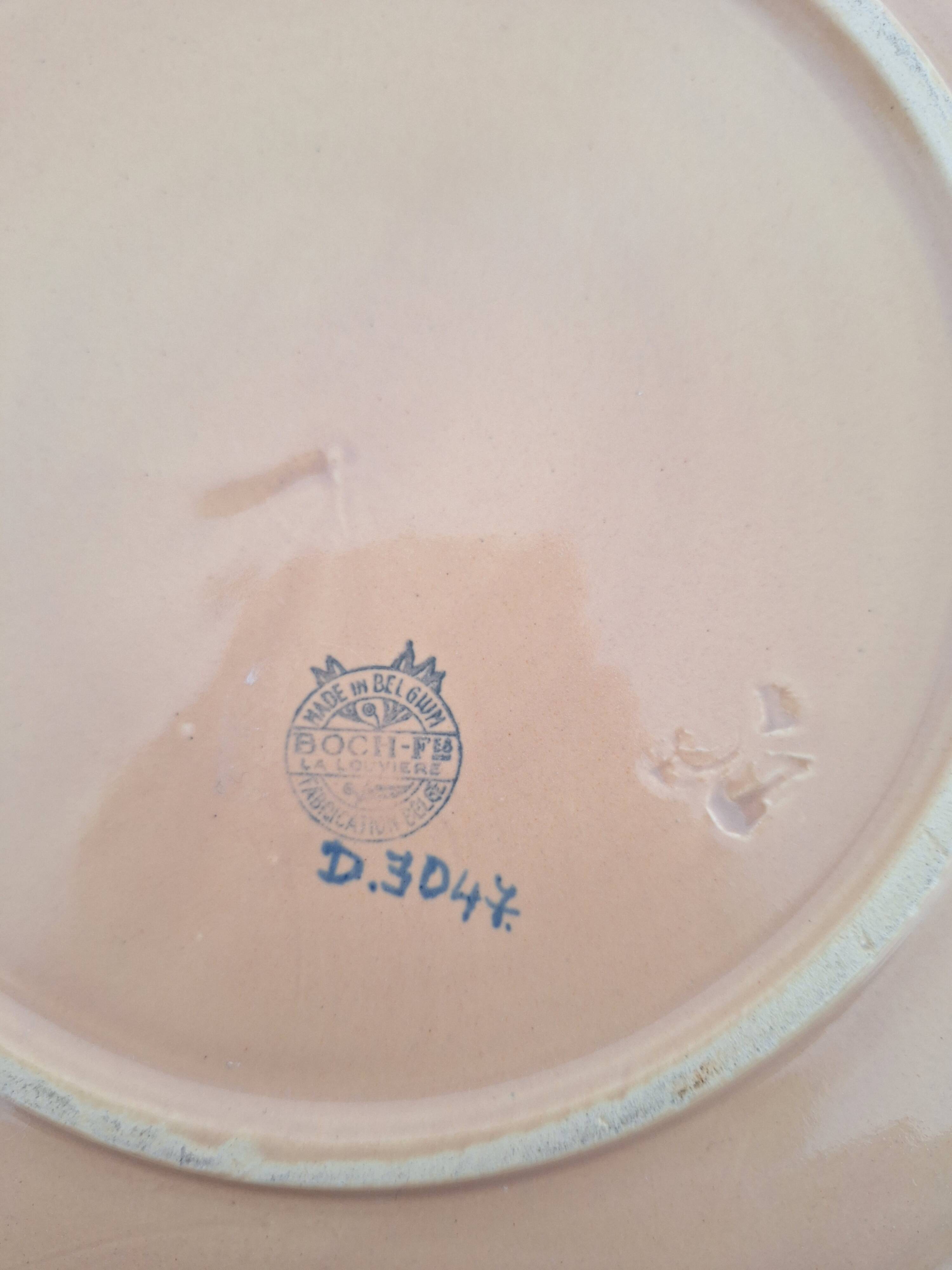 Blue pie dish Belgian manufacture Boch