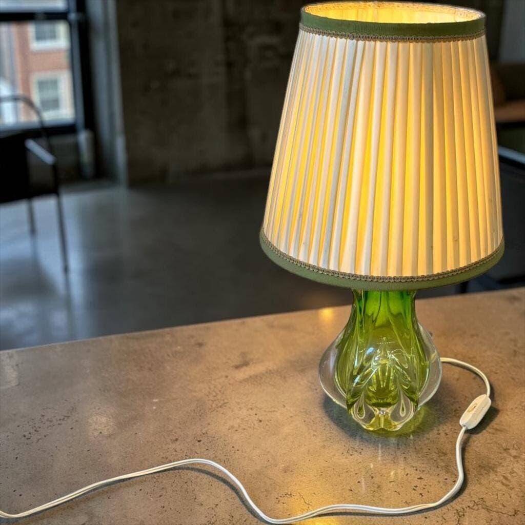 Vintage green glass MURANO table lamp / floor lamp