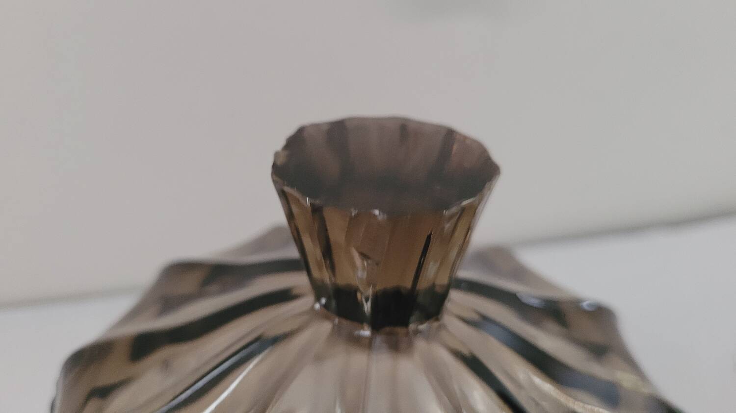 Art Deco smoked glass candy box