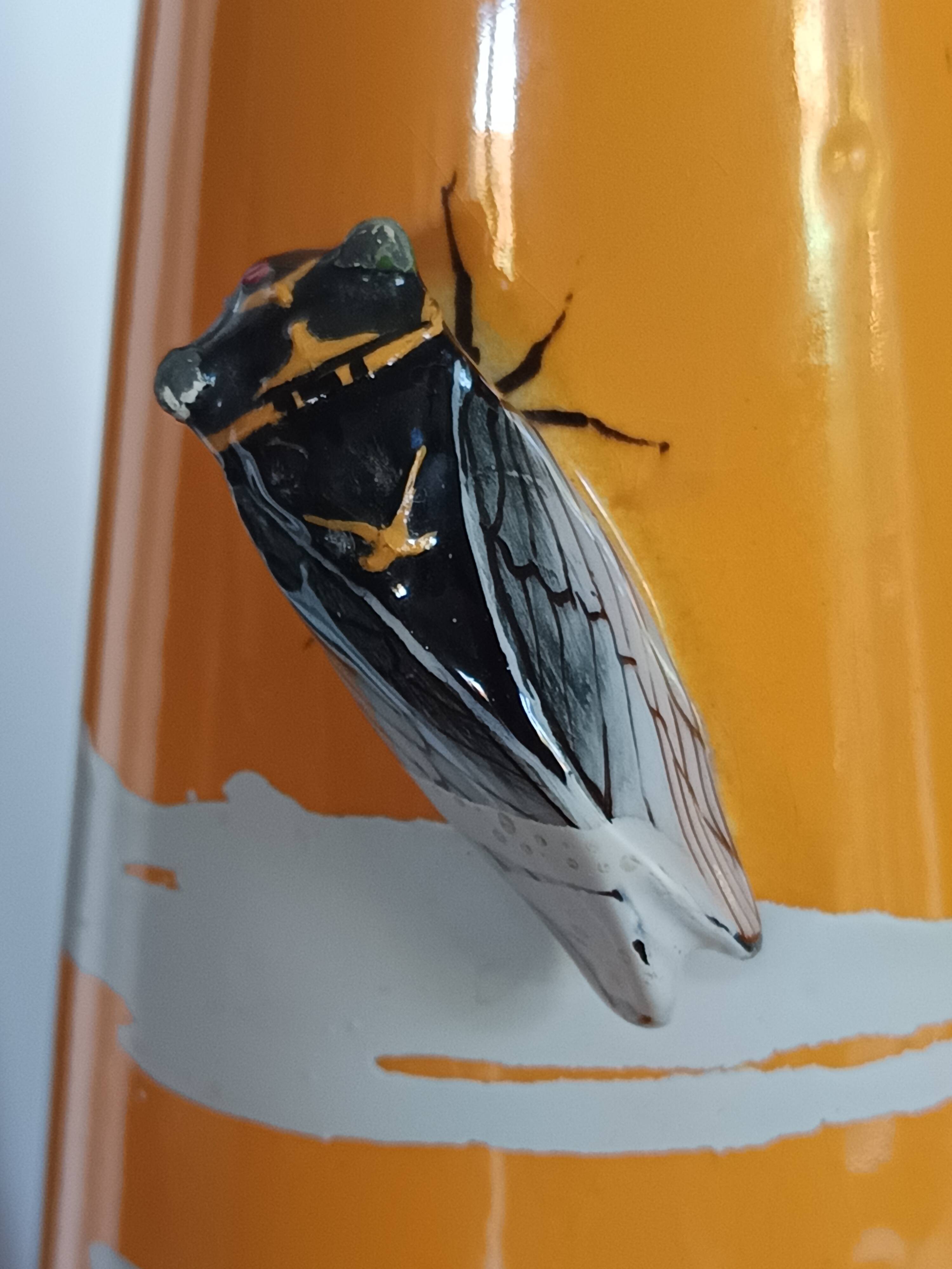 cicada vase signed JMF Vallauris Atelier Massier 1950/1960