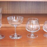 Set of 36 glasses cups baccarat ecaille richelieu + various flutes cuts