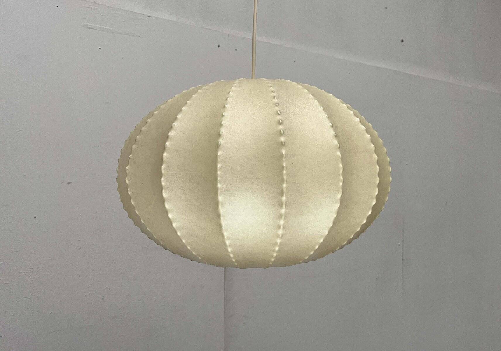 Modern mid-century Cocoon pendant lamp by Friedel Wauer for Goldkant Leuchten, Germany, 1960s.