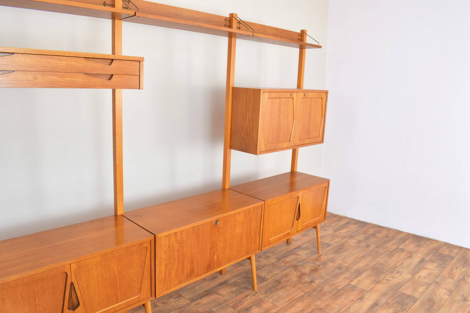 Teak Wall Unit by Kjell Riise for Rival Brodrene Jatogs, 1960s, Set of 3