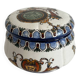 Antique Gien earthenware candy box with Renaissance decor