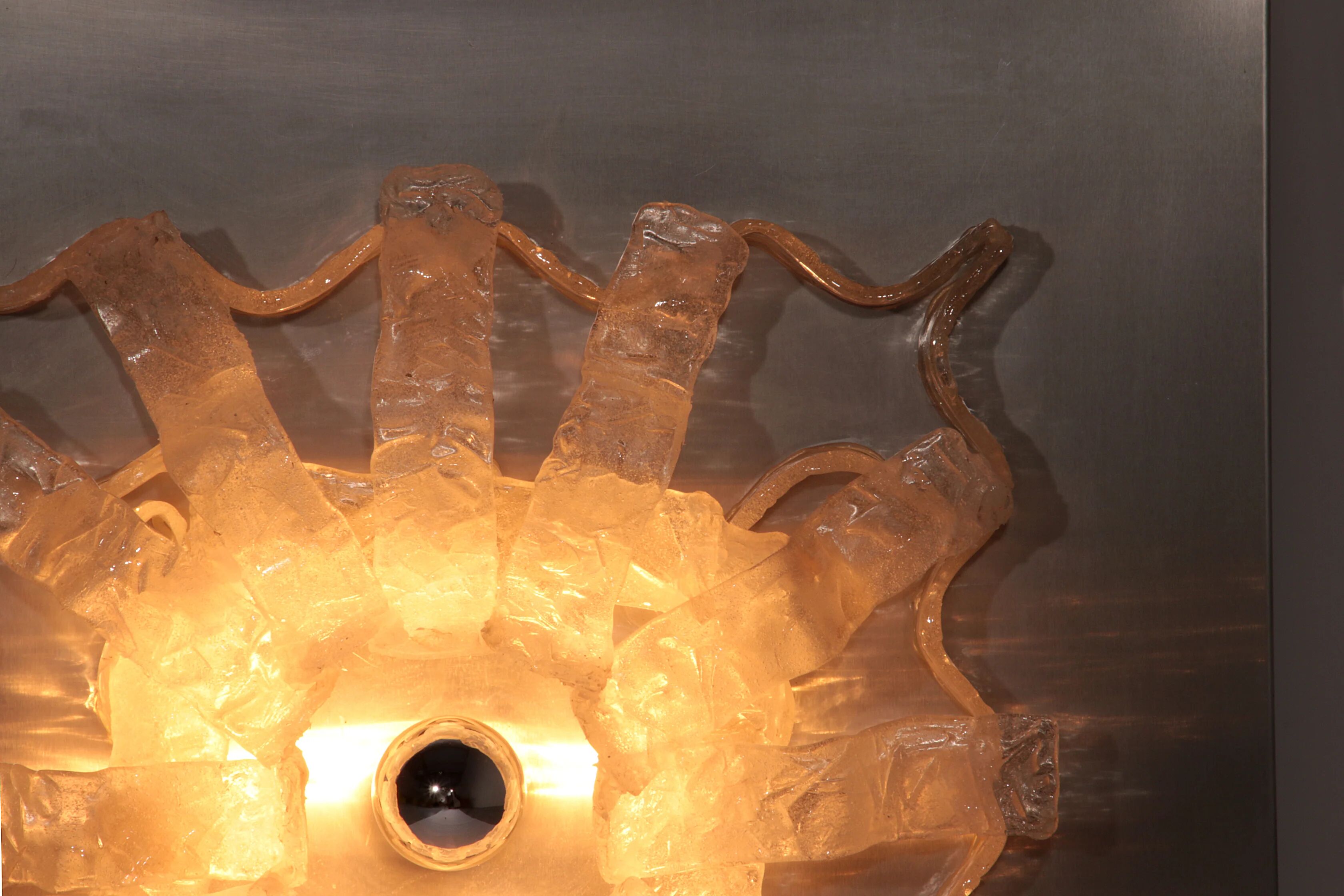 Angelo Brotto wall lamp sculpture panel for Esperia Italy 1970