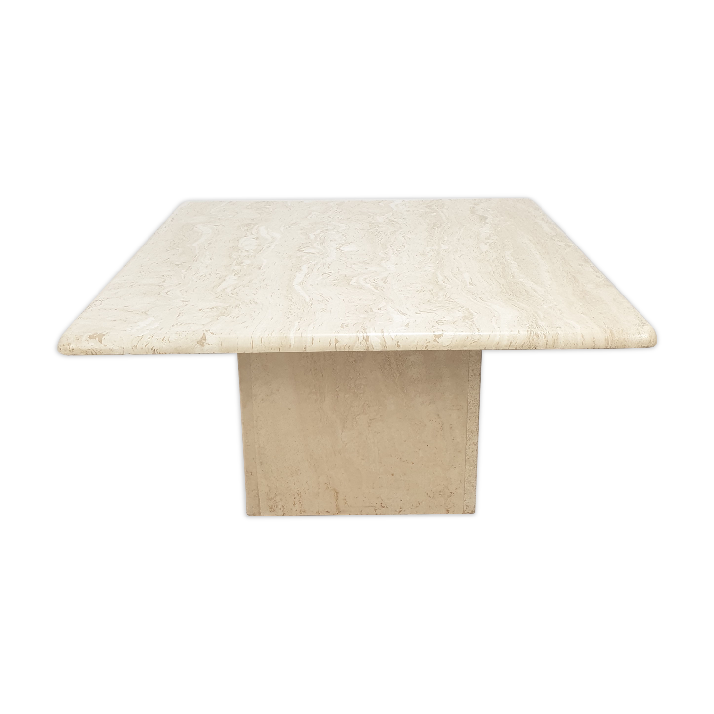 Italian Travertine Coffee Table, 1980s