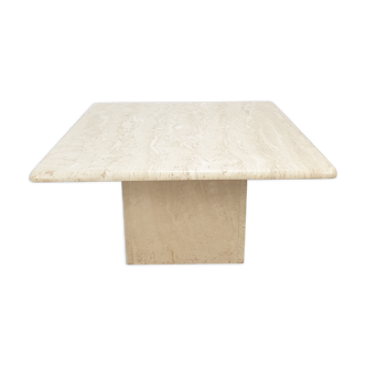 Table basse italienne en travertin, années 1980