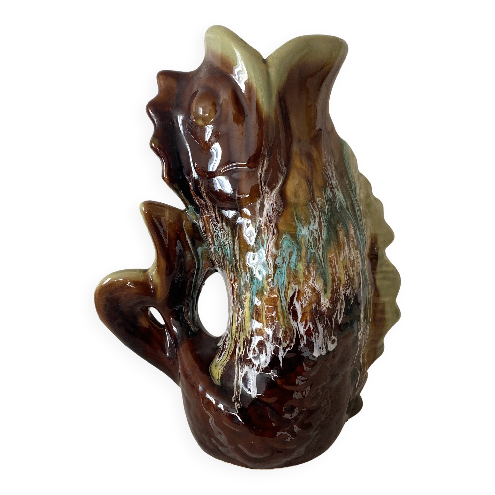 30 cm fish vase, 1970s zoomorphic vase.